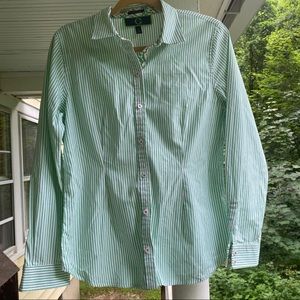 C. Wonder button down with patterned details 💚